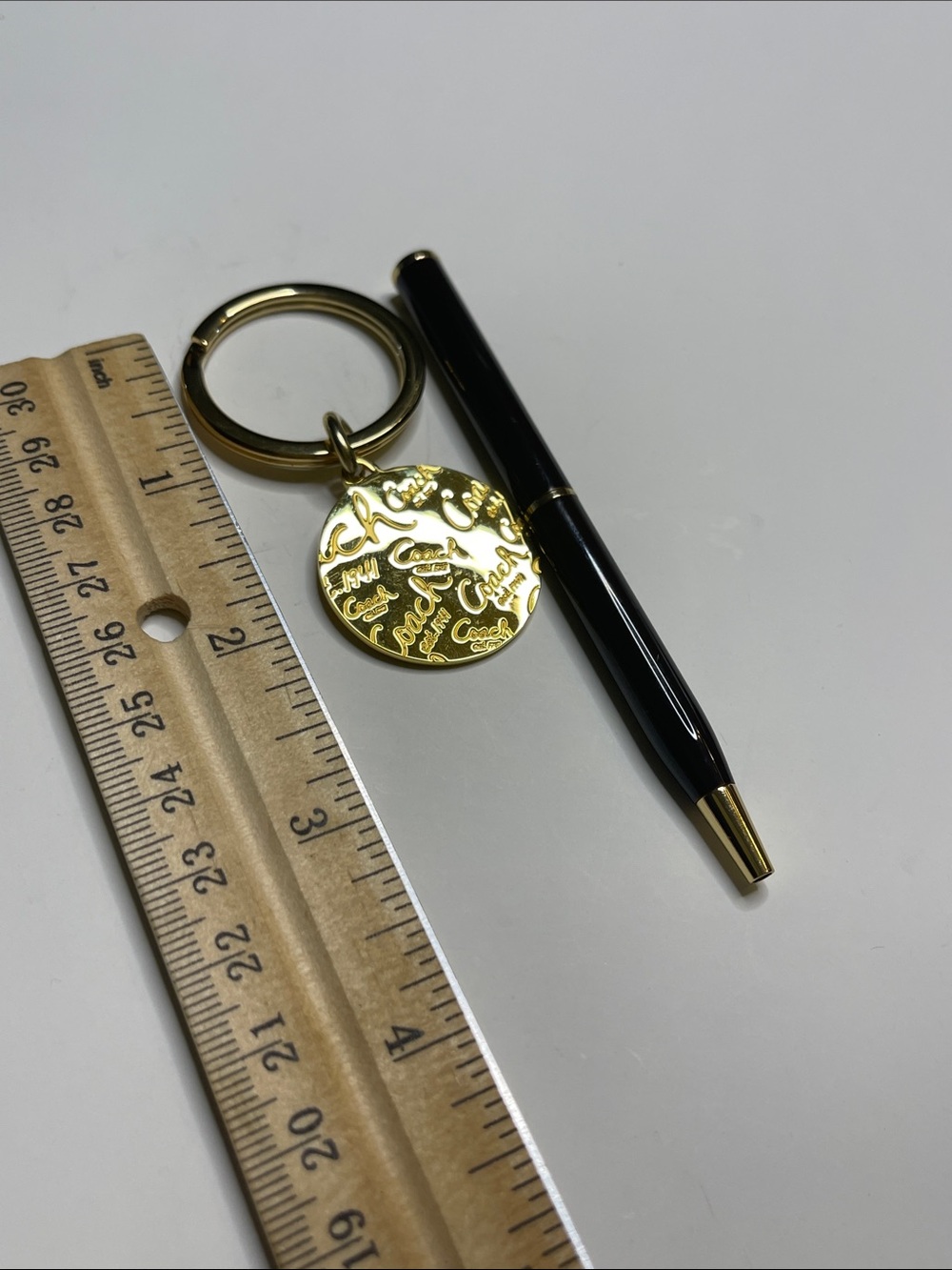 Coach Black Pen and Gold Coach Logo Keychain - Picture 6 of 6
